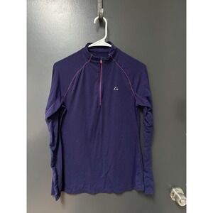 Merino Blend by Paradox M Performance Purple 1/4 Zip Base Layer Outdoors Hiking